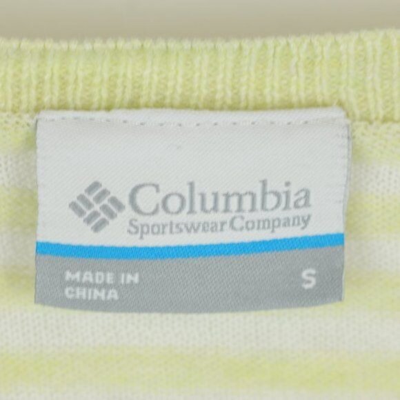 Columbia Women's Small Green White Linen Blend Lightweight 3/4 Sleeve Sweater - Picture 6 of 7